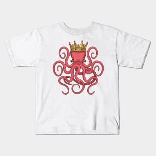 Octopus King Crown Kids T-Shirt